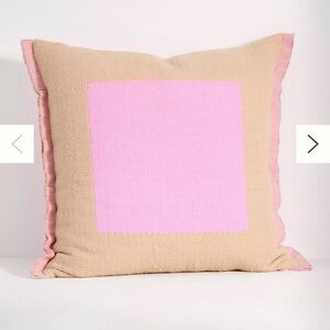 New With Tags on! Anthropologie: Color Block Cotton Pillow, Pink